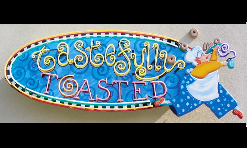 Tastefully Toasted electric sign