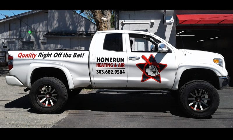 Homerun Heating  vehicle graphics