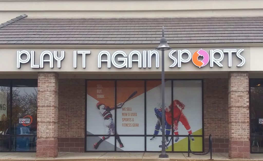 Play It Again Sports window vinyl