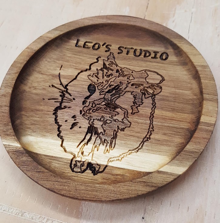 Laser engraving on wood example